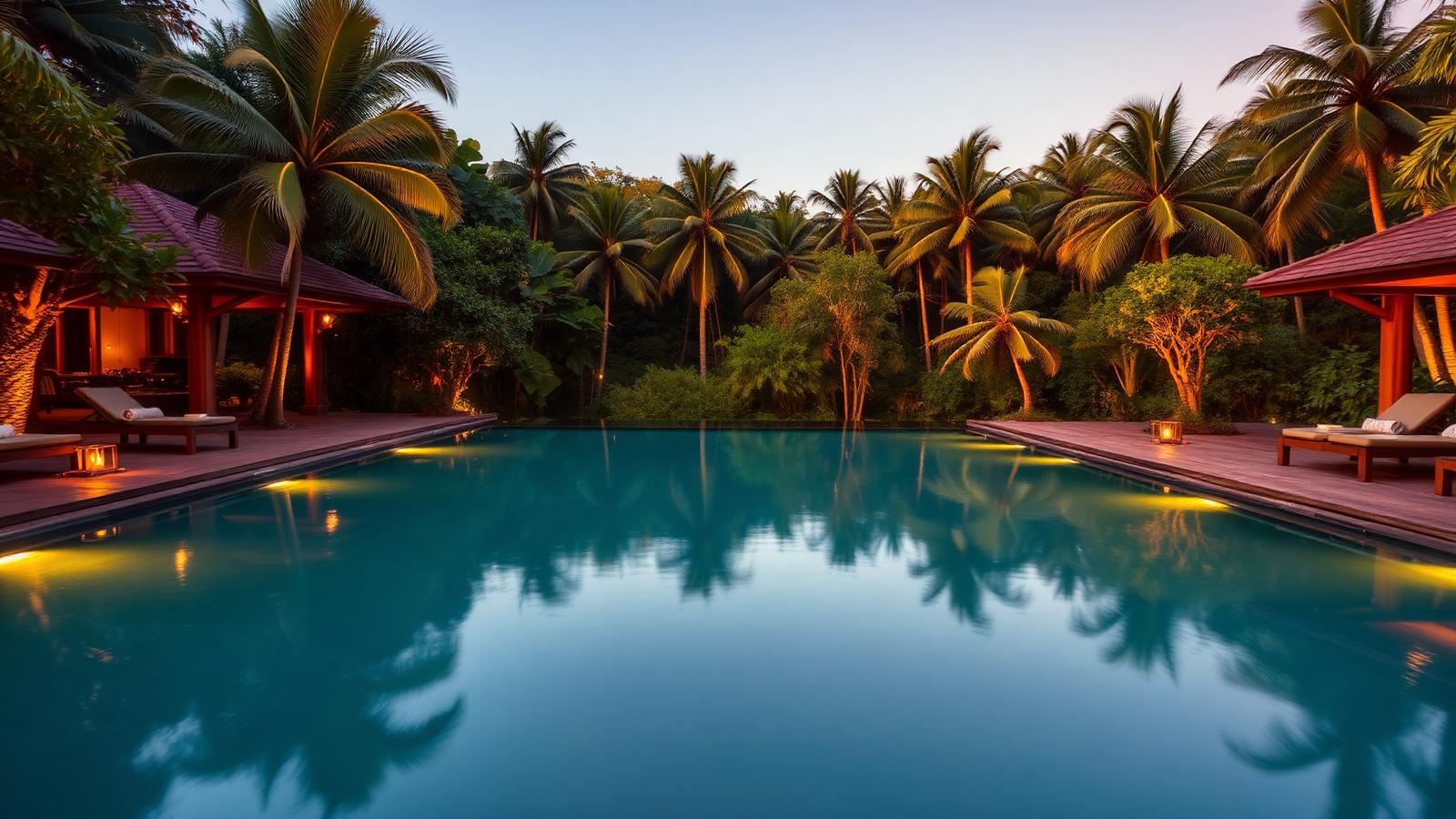 Resort ao entardecer